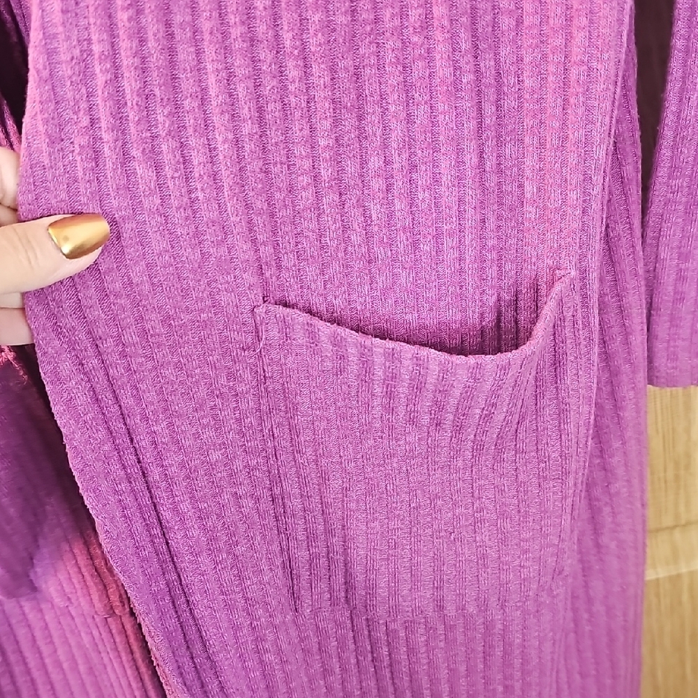 LuLaRoe Purple Ribbed Open Cardigan - Picture 6 of 11